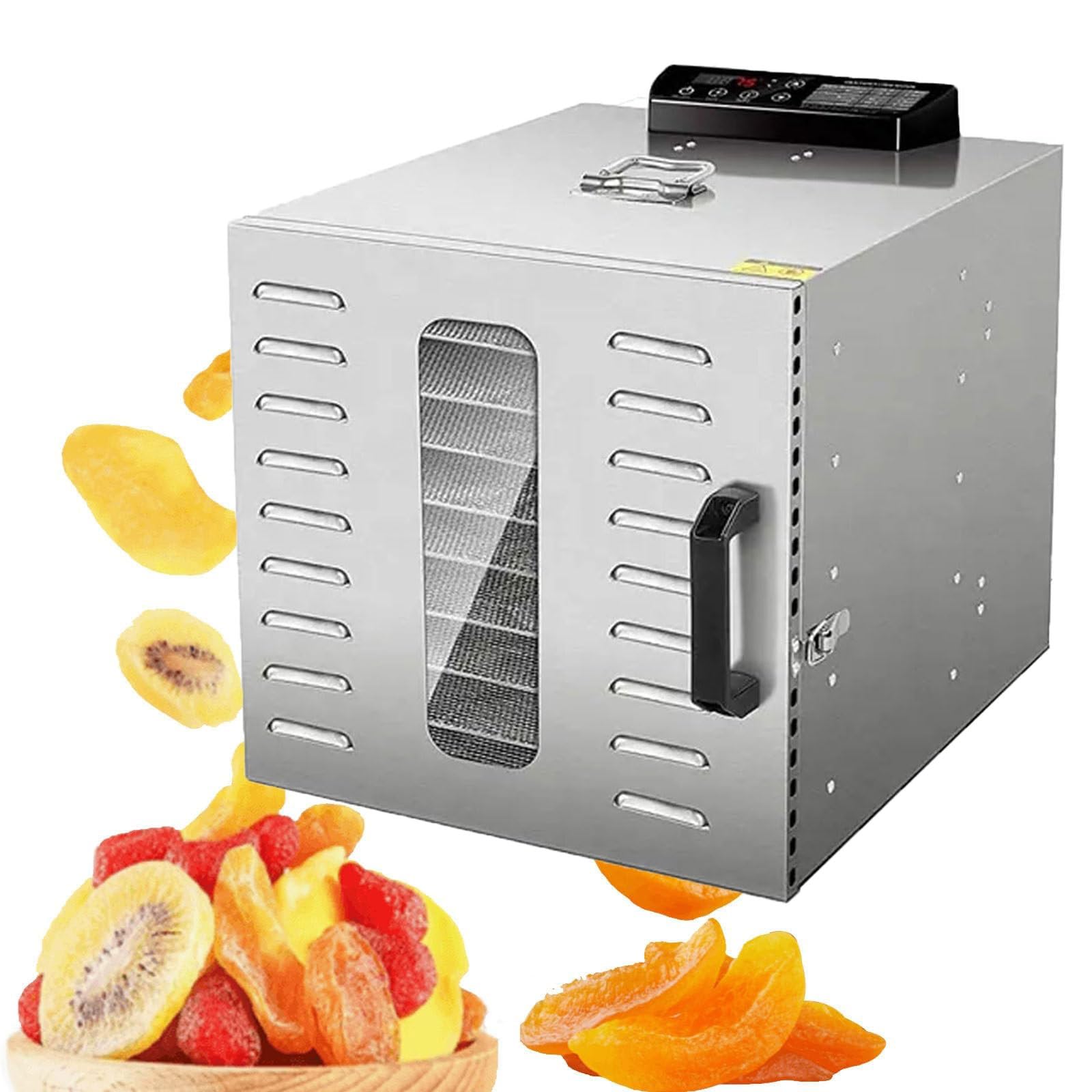Suszarka do karmy dla zwierząt, 6/8 tacek ze stali nierdzewnej do suszenia owoców, elektryczna suszarka do mięsa, regulowany timer 24 godziny i kontrola temperatury 30-90℃, do przysmaków dla zwierząt(