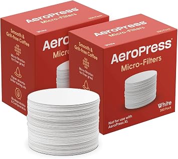 AeroPress Coffee Maker White Paper Micro-Filters, Compostable Coffee Filters Made From White, Chlorine-Free Paper, Fits Standard Size AeroPress Manual Coffee Makers, 2 Pack 700 Count
