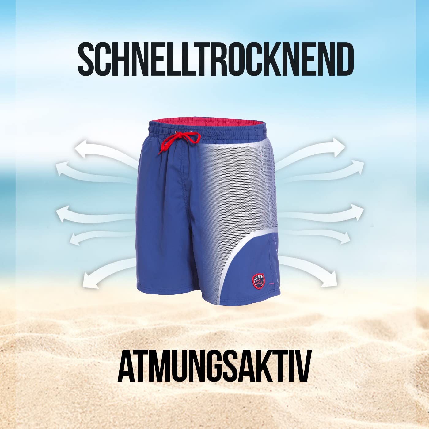 Zagano Costume da bagno da uomo e ragazzo, pantaloncini corti da nuoto, sportivi, a rapida asciugatura, nelle taglie S-6XL, prodotto in Europa