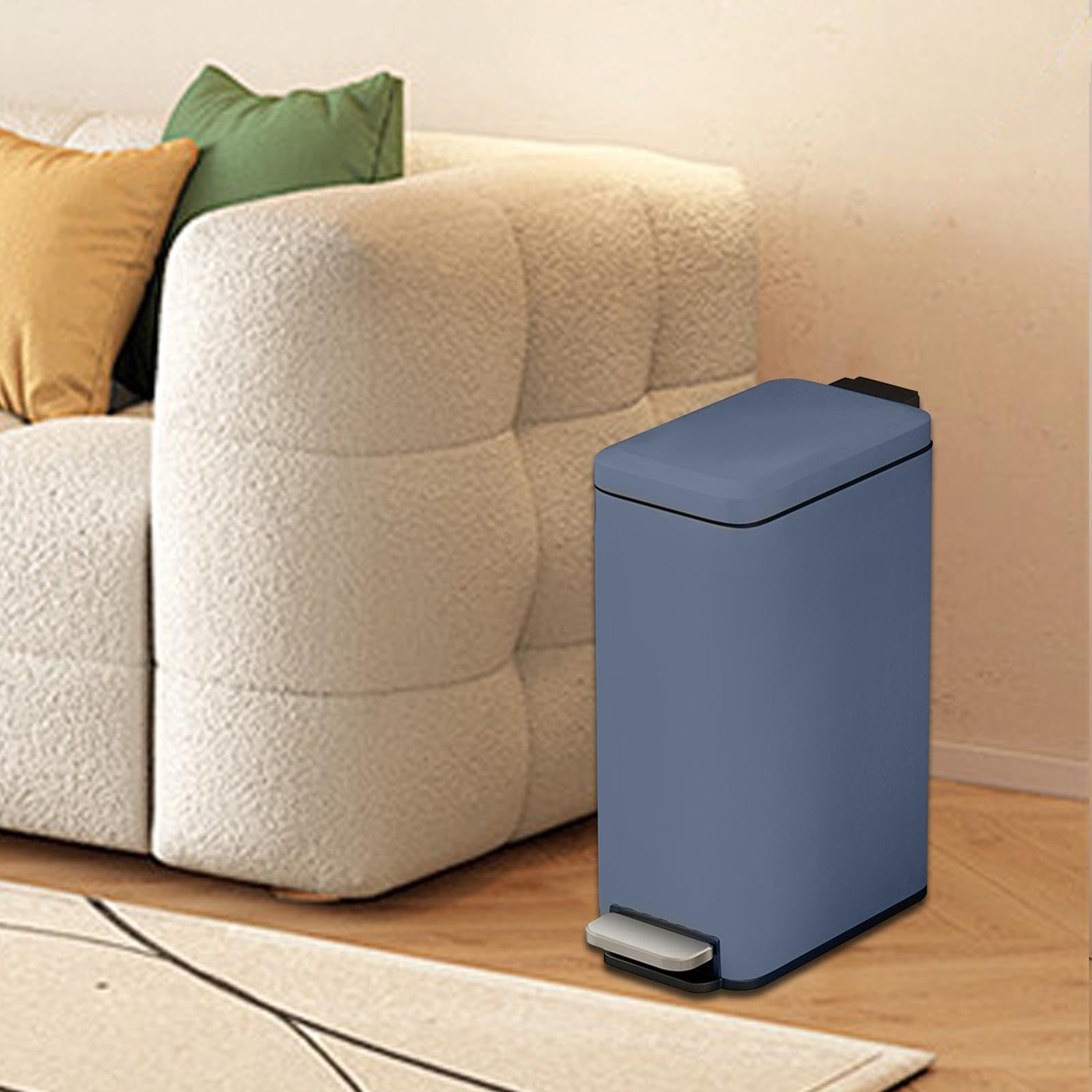 CALANDIS® Bathroom Trash Can with Lid Organizer Slim for Bathroom Entryway Living Room Gray | Trash Cans & Wastebaskets | Household Supplies & Cleaning 4