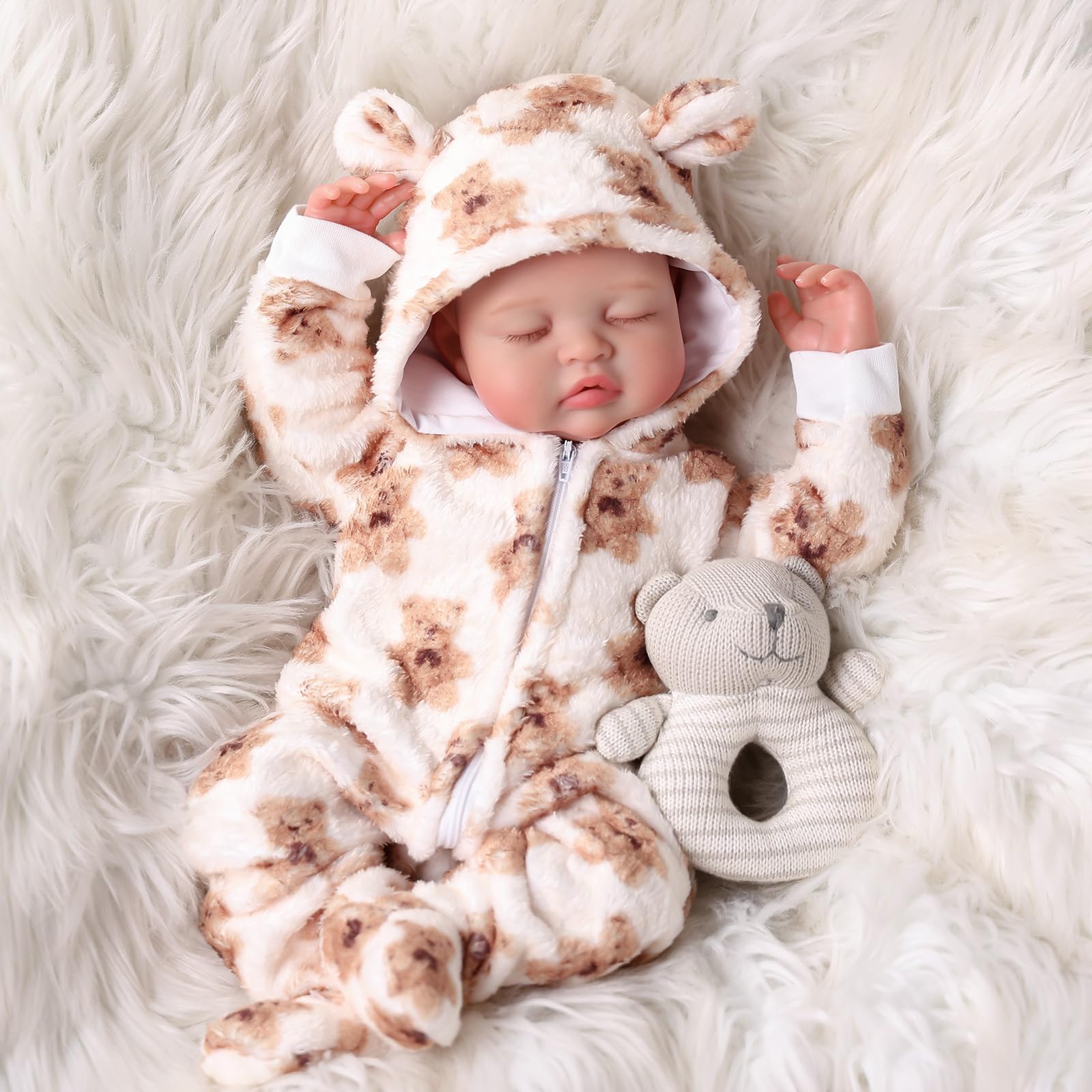 BABESIDE Reborn Baby Dolls Girls, 17 in Vinyl Sleeping Realistic Baby Doll