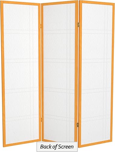Miniatura 6 de Muebles orientales de 15 mts Pantalla Shoji de doble cruz alta - miel - 3 paneles Madera Honey