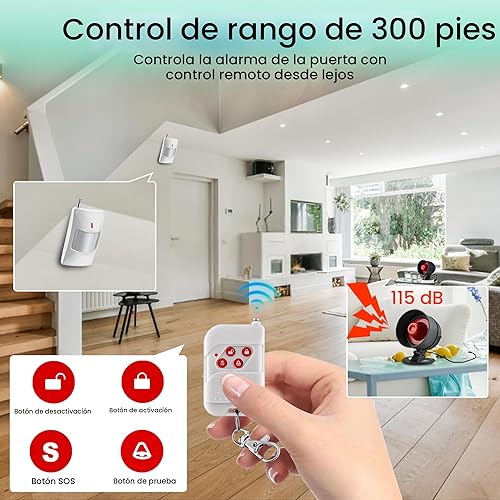 Miniatura 6 de KERUI Kit de sistema de alarma de seguridad independiente para oficina en casa, oficina, tienda, inalámbrico, ruidoso, para interiores y exteriores,