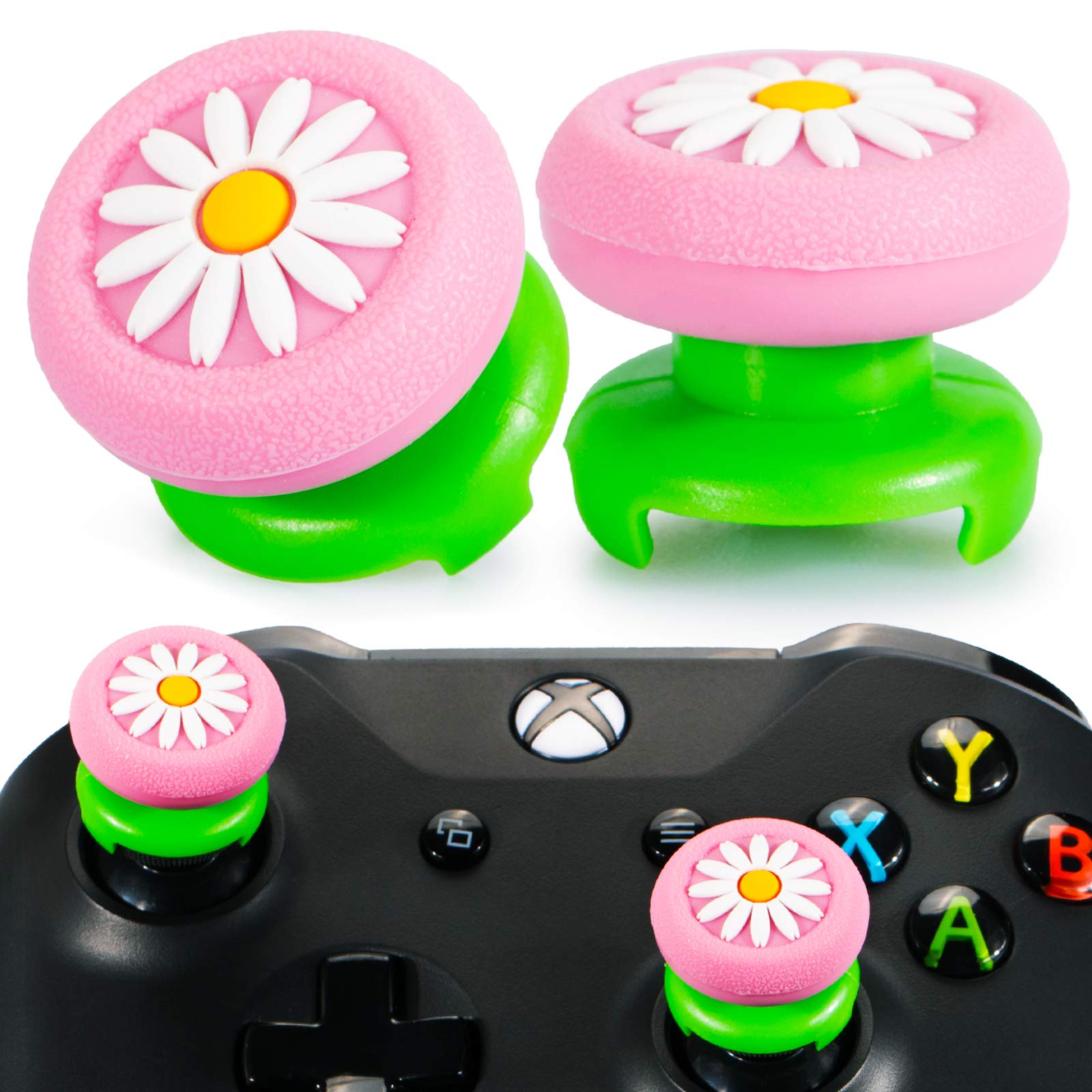 Playrealm FPS Thumbstick Grip Agarres para el Pulgar Extensor Y Textura 3D Caucho Silicona Apretón Cubrir 2 Juegos para Xbox Series X/S & Xbox One Mando (Bioh Verde) — view 25