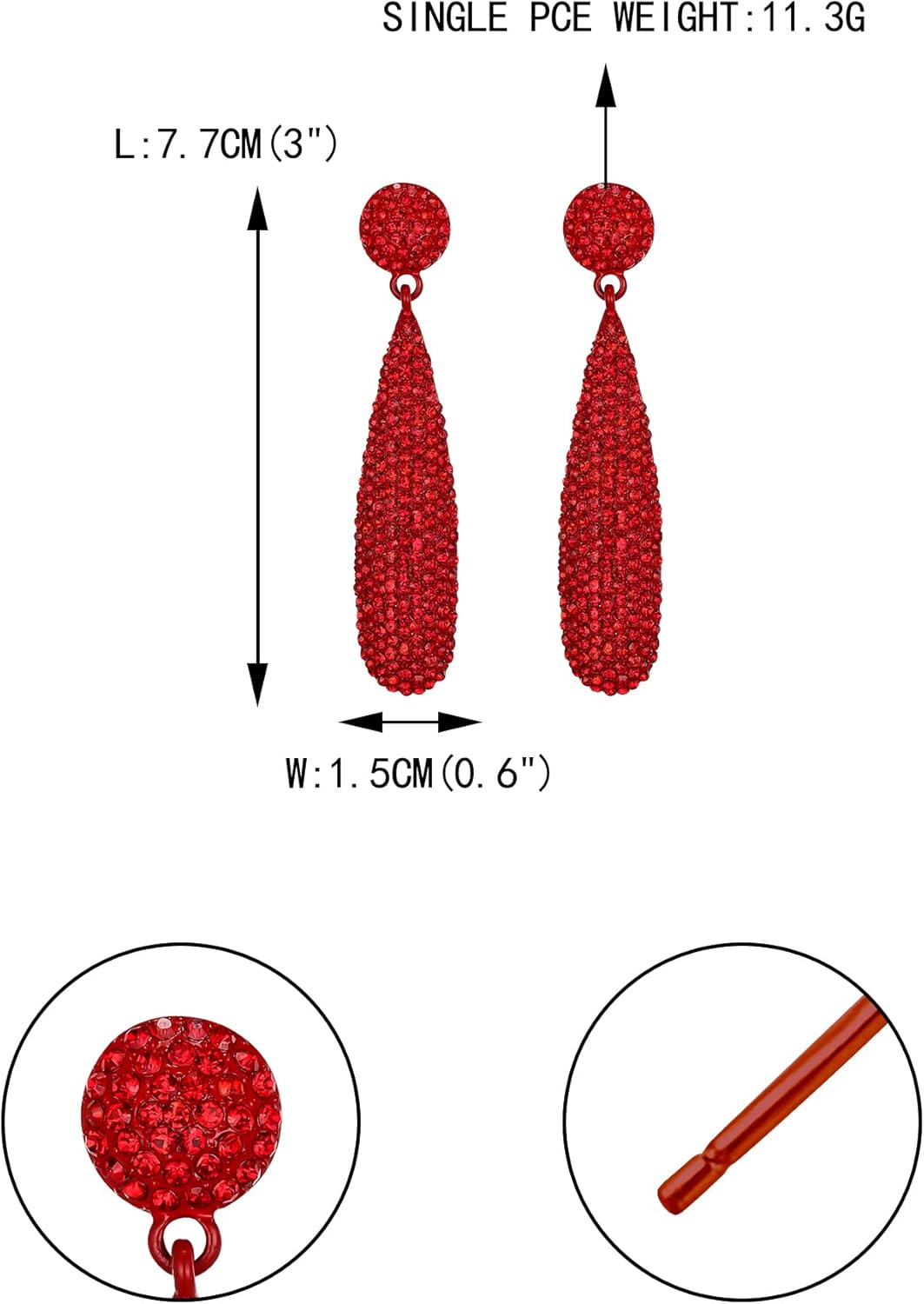 EVER FAITH Rhinestone Statement Earrings Round Crystal Chandelier Dangle Drop Pierced Earring for Women Formal Wedding Bridal Prom - Image 5