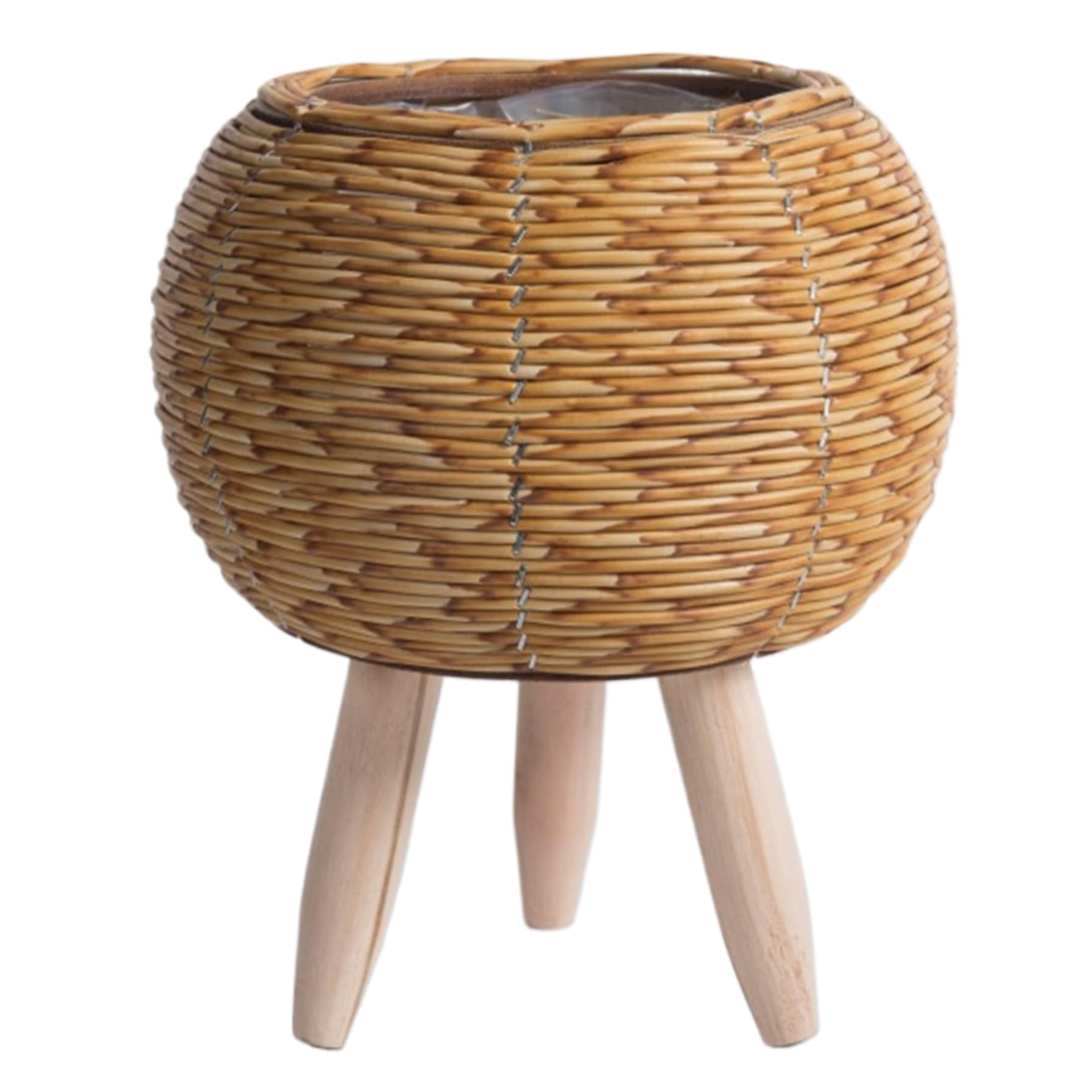 Support pour plantes en rotin et pot de fleurs sur pieds 9cm en osier rustique pour salon
