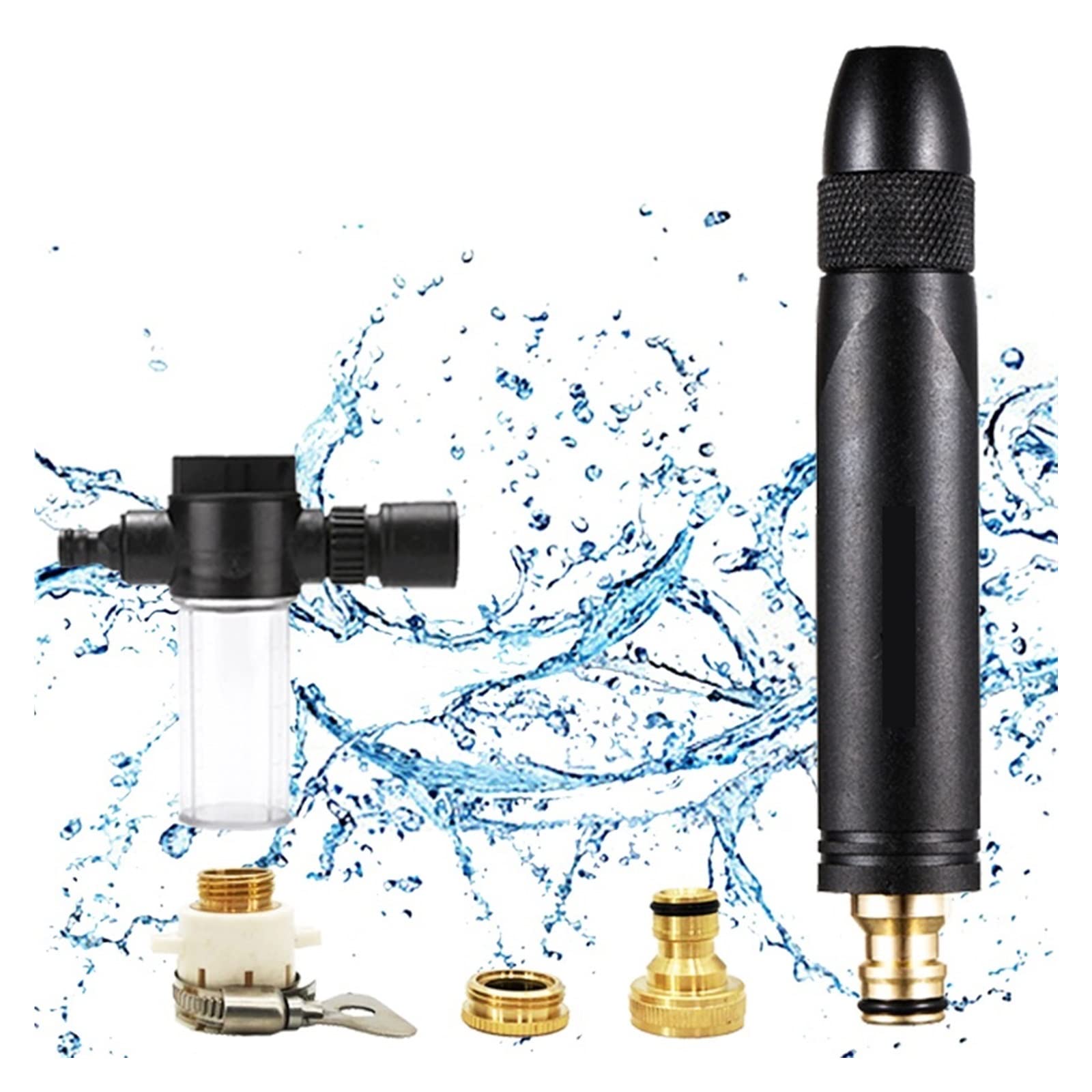 Autowäsche Hochdruckwasserpistole Gartenschlauch Sprinkler Metallschaum Werfen Autowaschwerkzeug Hochdruckreiniger Gartensprüher,Korrosionsbeständig(Combination Packages)