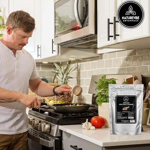 Miniatura 6 de Naturevibe Botanicals Chile rojo orgánico en polvo 1 libra Capsicum anuum sin OMG ni gluten añade sabor y especias