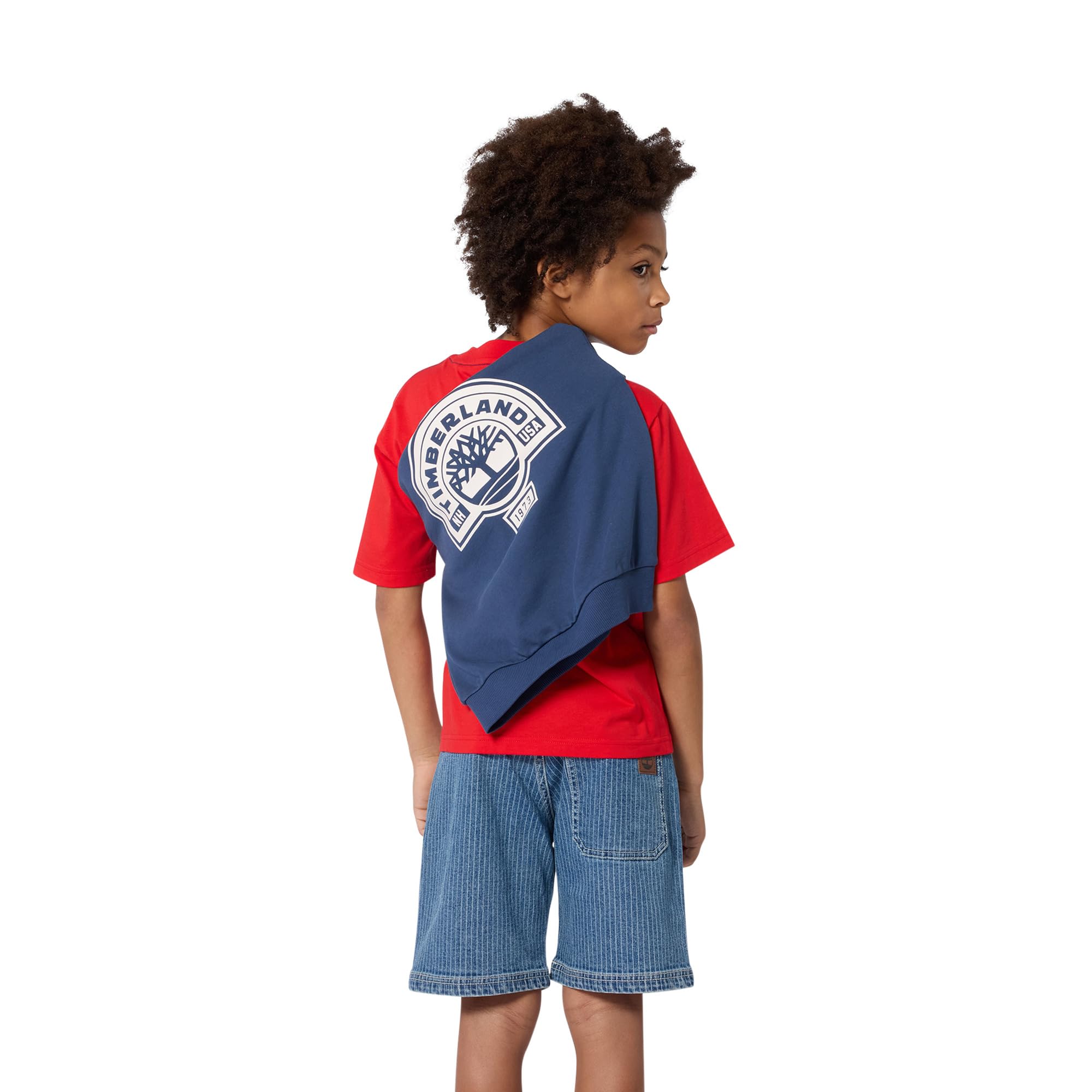 Timberland Pantalones Cortos de Mezclilla para niño, Azul, 4 años