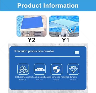 Diving Board Professional Heavy Duty,One Step Diving Starting Block,Stainless Pool Jumping Platform,Swimming Competition Divies with Handle,15°Inclined,Swim Special Y1