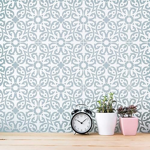 Miniatura 3 de Elegante plantilla de azulejos  Plantillas de azulejos para pintar suelos de baldosas  Plantillas de azulejos reutilizables para suelos de linóleo y