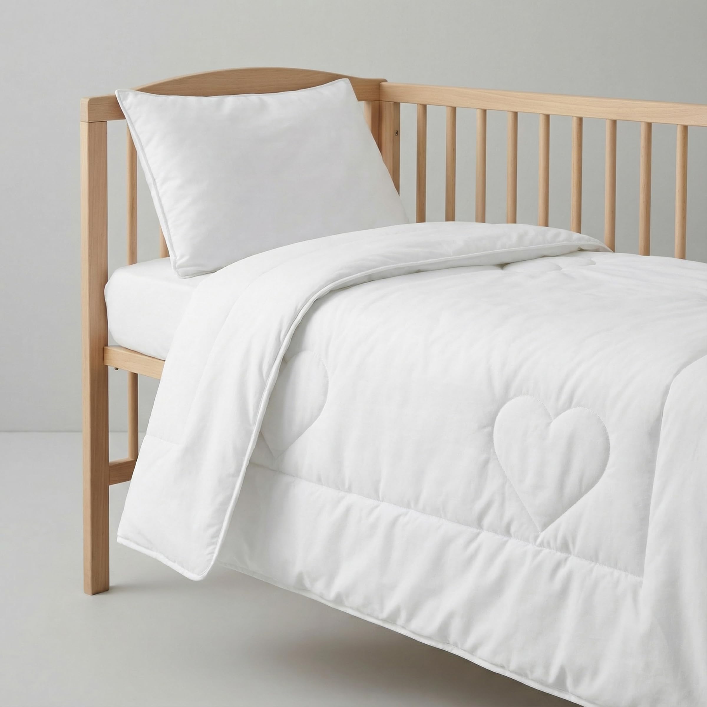 Baby Comfort Cot Bed Set Quilted Duvet 135x100 cm and Flat Pillow All Season 12M+