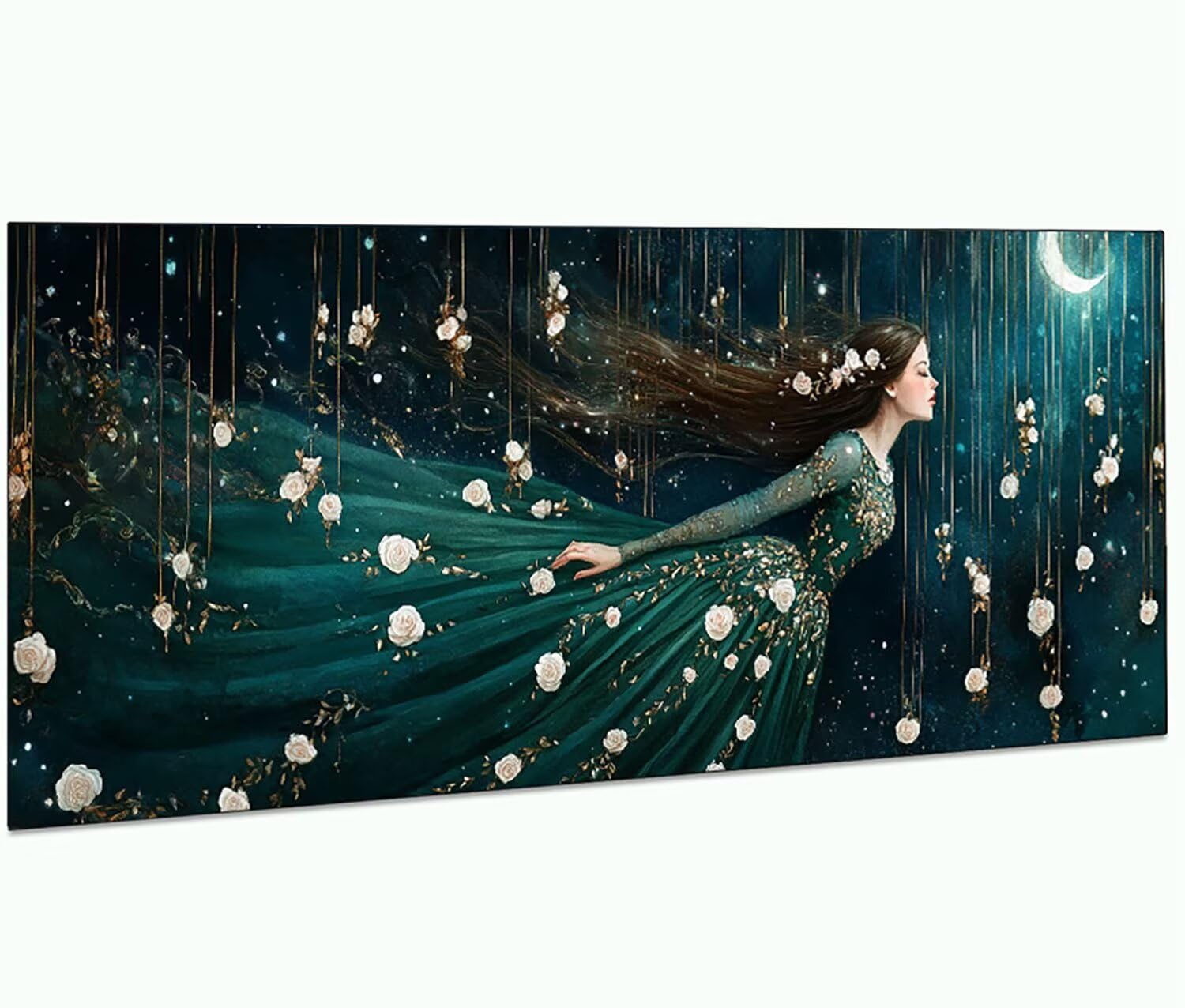Diamond Painting Mond, 5D Mädchen Diamond Painting Erwachsene Bastelset Kinder ab 6 Jahre, DIY Crystal Art Kreativ Set für Erwachsene Mosaikherstellung Bastelset für Deko Wohnzimmer 70x140cm 0R-709