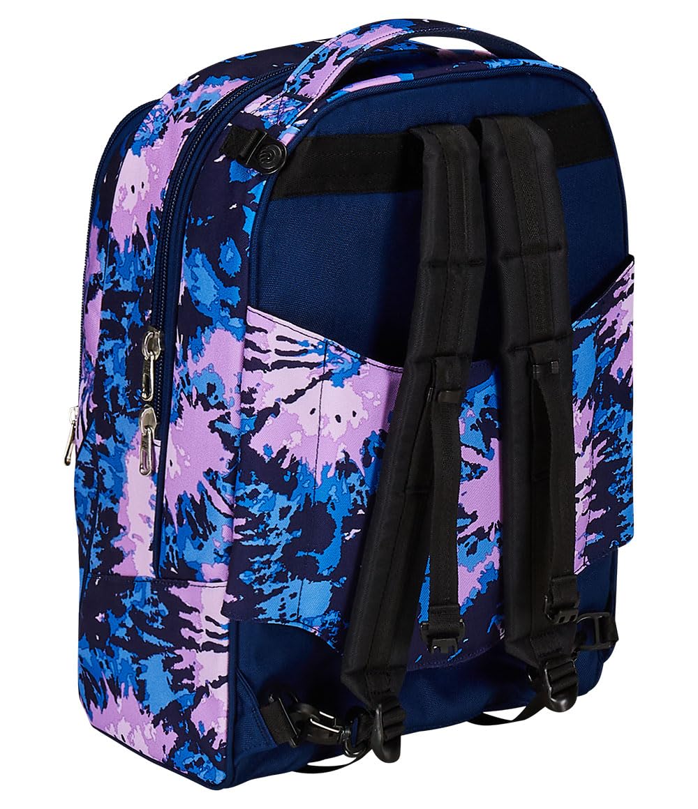 Seven Trolley New Tech, 2 Ruote, Tie & Dye, Viola, 3 in 1, Triplo Uso, Zaino con carrello sganciabile, Zaino Scuola Viaggio, Bambina Ragazza.