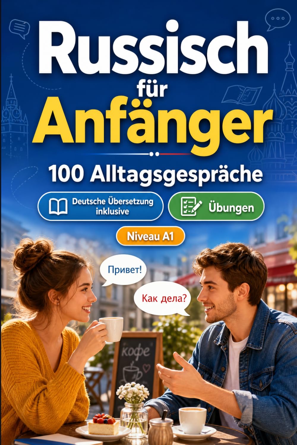 Russisch für Anfänger A1: 100 Alltagsgespräche: Lerne russisch mit 100 zweisprachigen Dialogen, Grüße, Reise, Einkaufen, Arbeit, Übersetzung, Wortschatz und Übungen für Studierende und Erwachsene