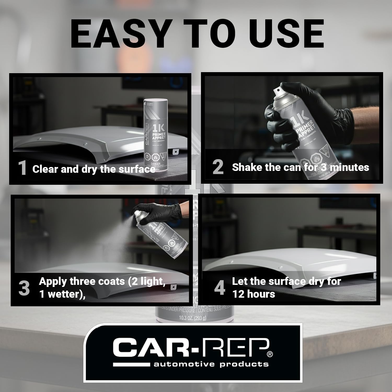 CAR-REP 2-in-1 Universal Primer Grey 400ml