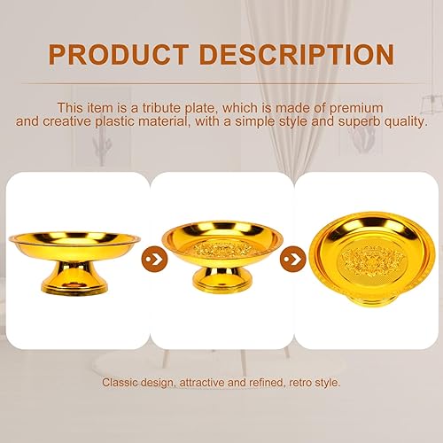 Miniatura 5 de Cabilock Bandeja budista de frutas con plato sagrado para ofrendas budistas, plato de adoración, comida de frutas, postres para suministros