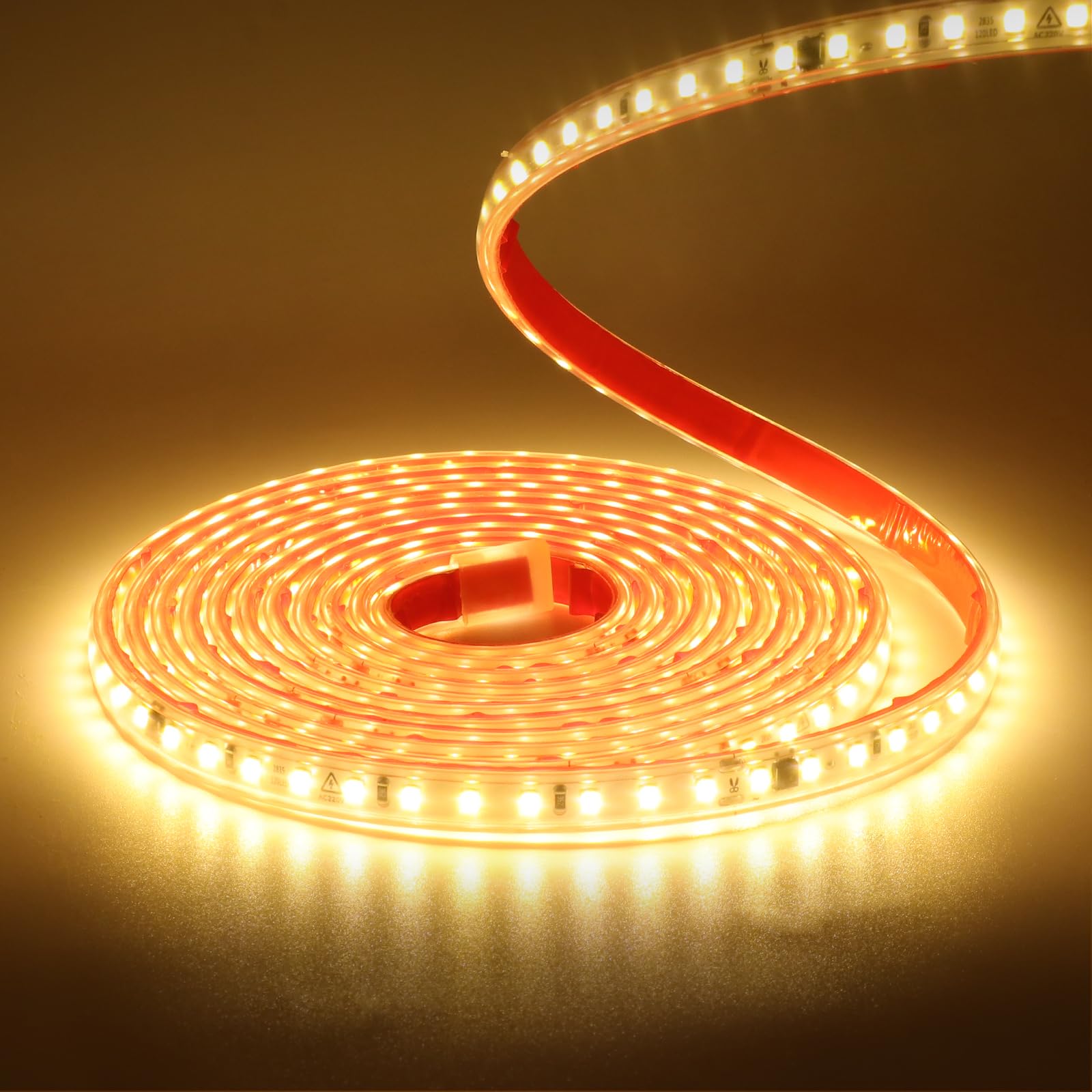 PLAYLUZ Bande LED COB HAUTE LUMINOSITÉ 220v, Adhésif Et INTERRUPTEUR. ÉTANCHE Blanc Froid/Neutre/Chaud Waterproof IP67 Strip (Blanc Froid, 1,5M