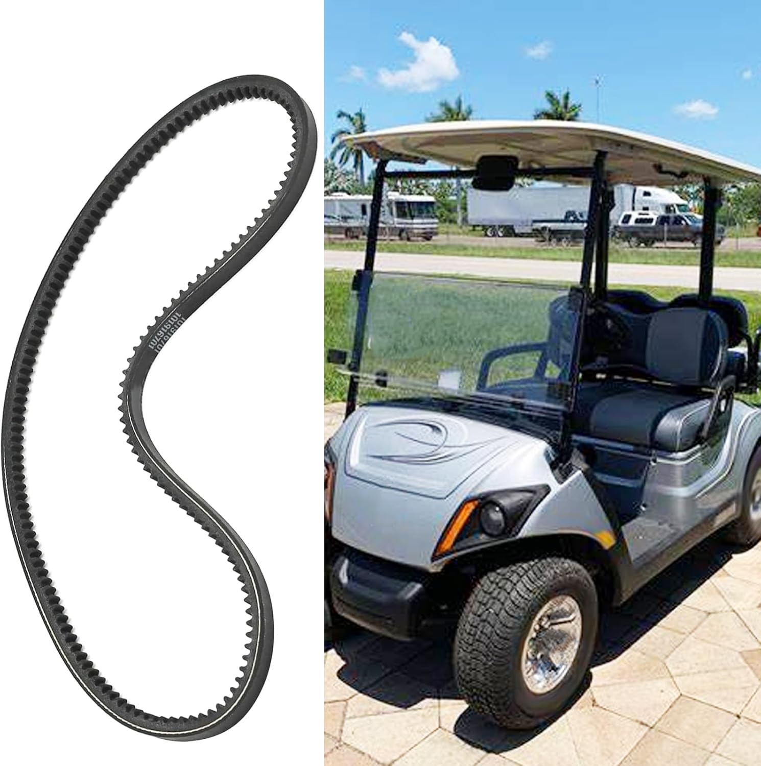 Saihisday 2Pcs 101916701 Clutch Drive Belt and Starter Generator Belt Kit, Replacement for Club Car DS 1997-up Precedent Gas Golf Cart 2004-up, Replaces 1016203