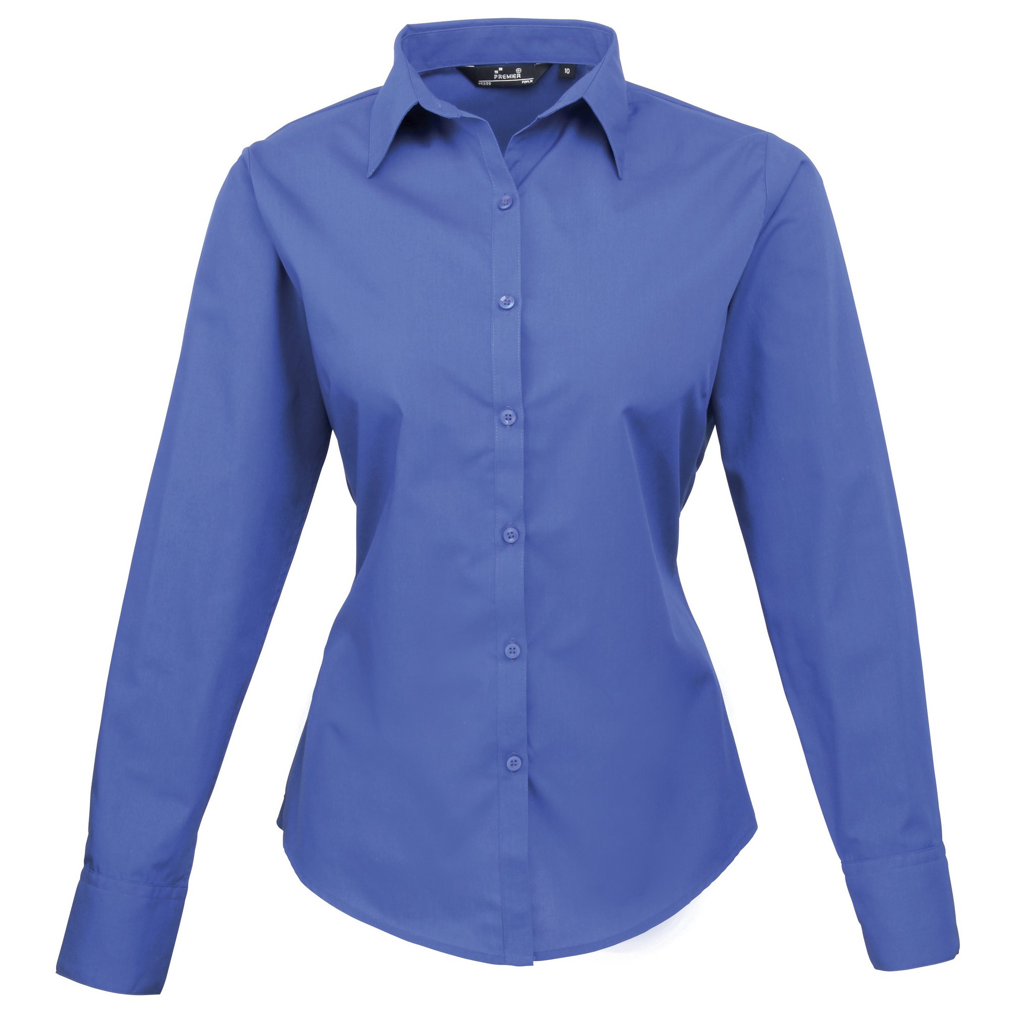 Premier Womens/Ladies Poplin Long-Sleeved Blouse (18) (Royal)