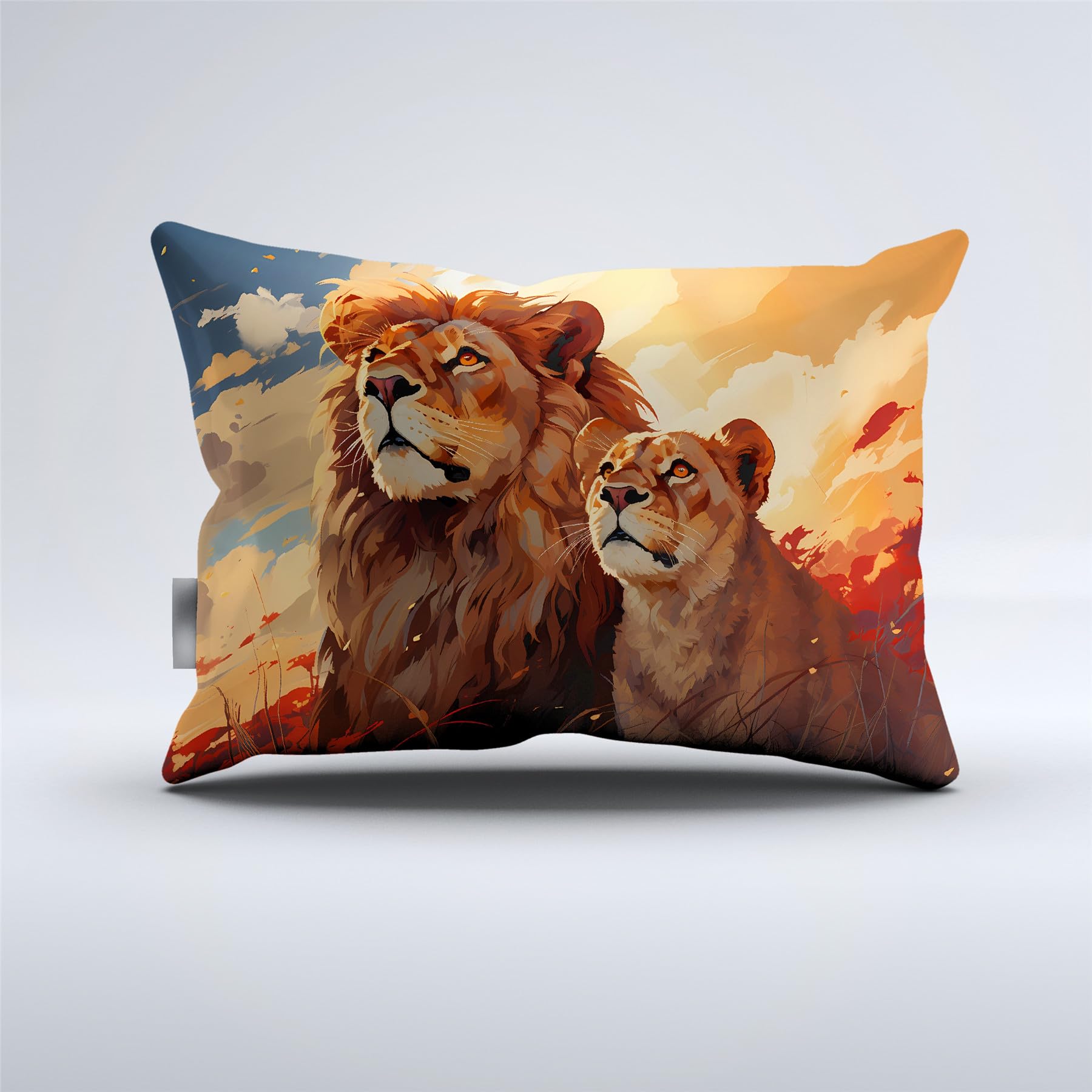 REALIN Copripiumino Leone Set Biancheria Letto Design Di Stampa 3D Animali Selvatici Re Aurora 2/3/4PCS Copripiumini/Lenzuola/Federe,Singolo,Matrimoniale,King (King-220×230cm-4PCS,D)