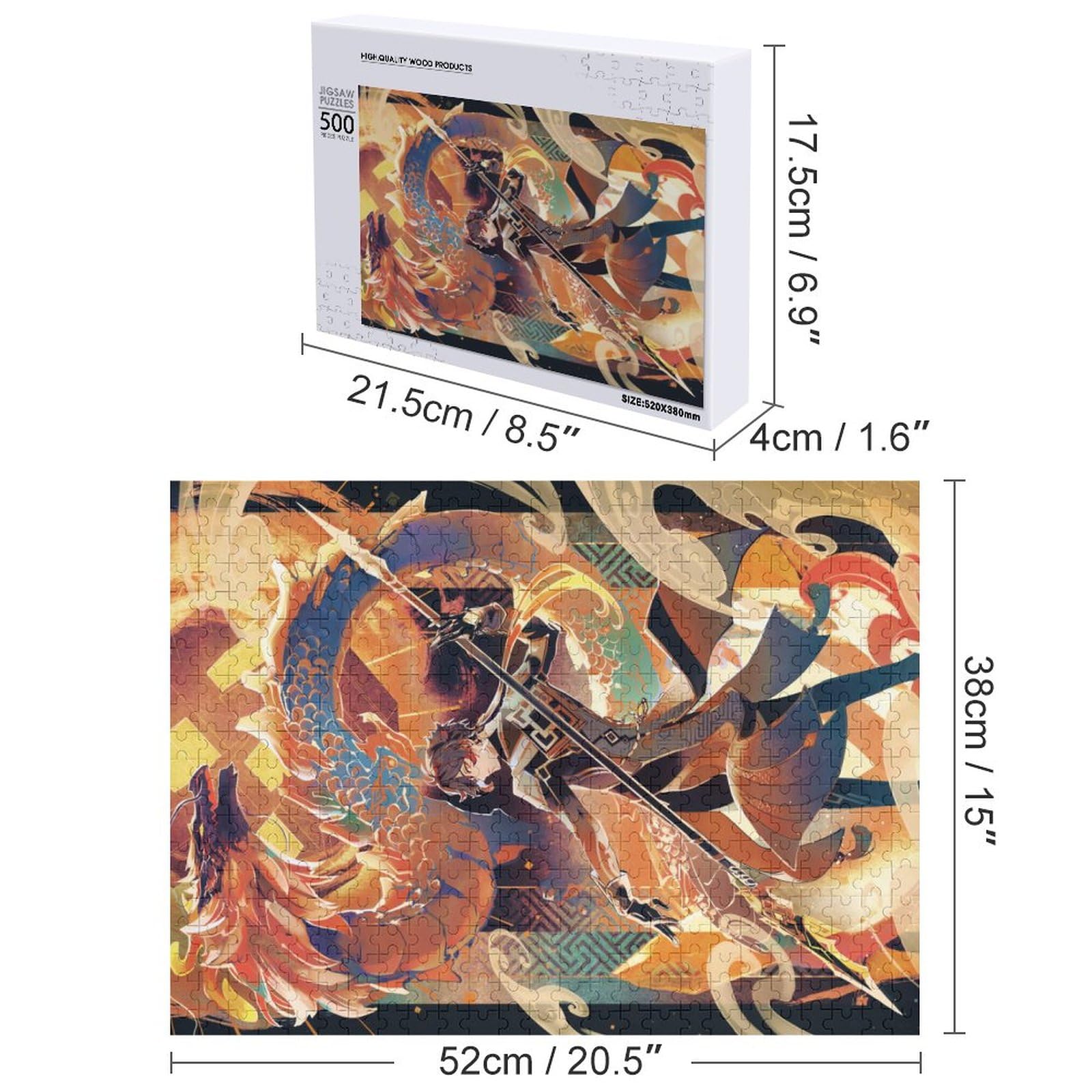 Amazon.co.jp: 原神-鍾離の龍ジグソーパズル500 PCS 人気 ゲーム 木製