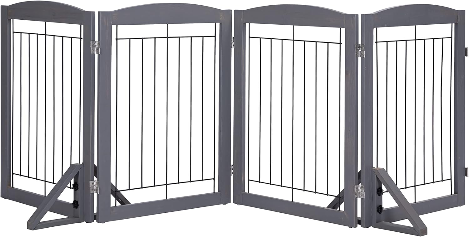 PAWLAND Extra Wide Outdoor Dog Gate for The Doorway, Stairs