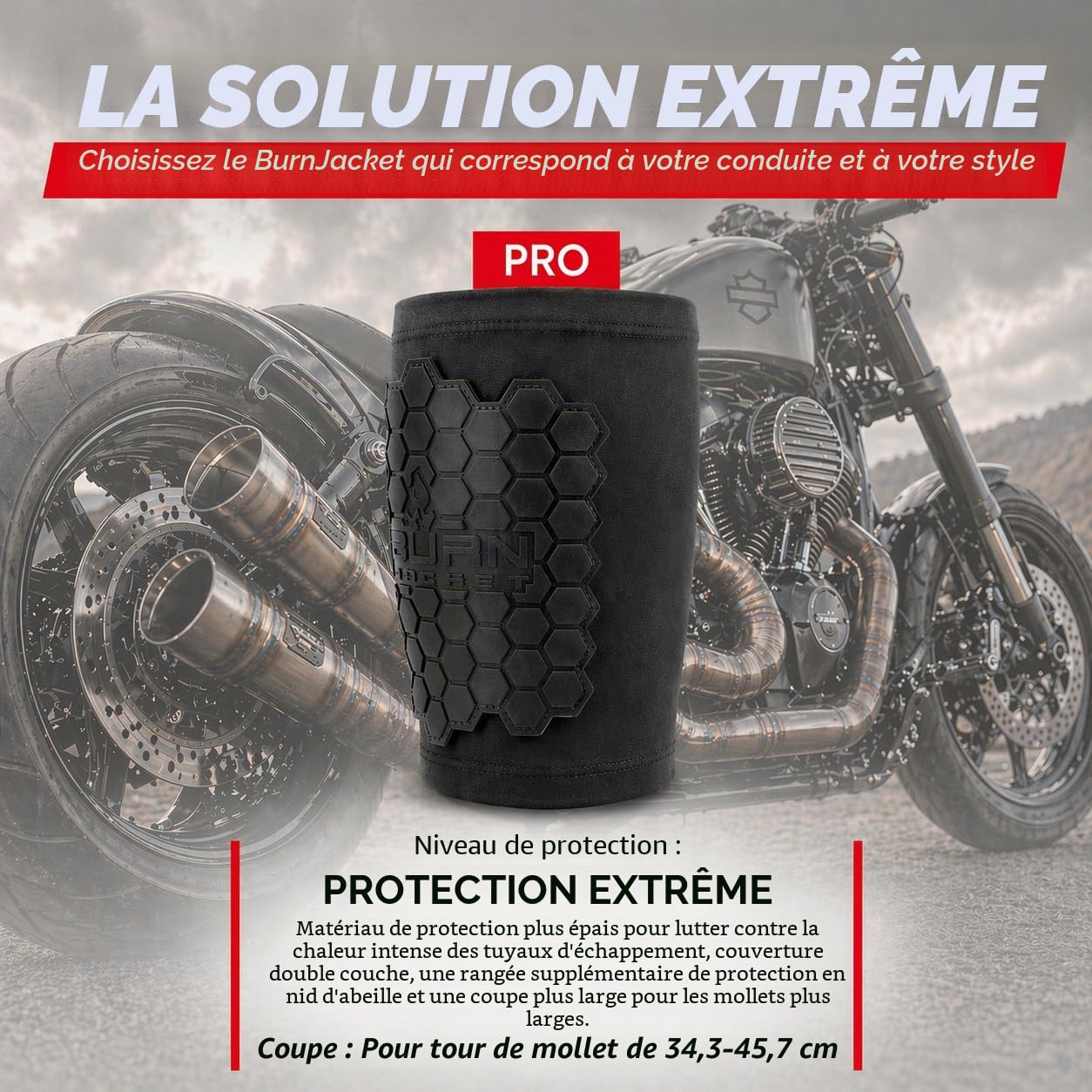 BurnJacket Manchon de Protection pour Jambes de Moto