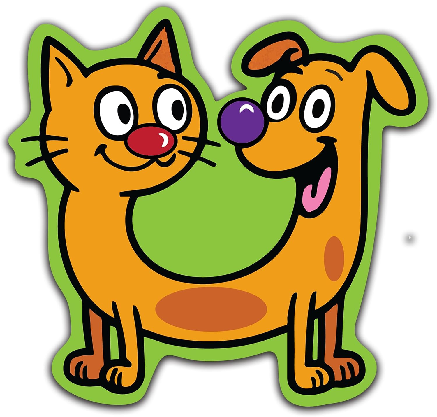 Catdog Inspired Classic Cartoons – Retro Funny Nostalgic Sticker | Peel-and-Stick Vinyl Decals for Cars, Laptops, Cups, and More| Multiple Size Options (2in 2 Pack)