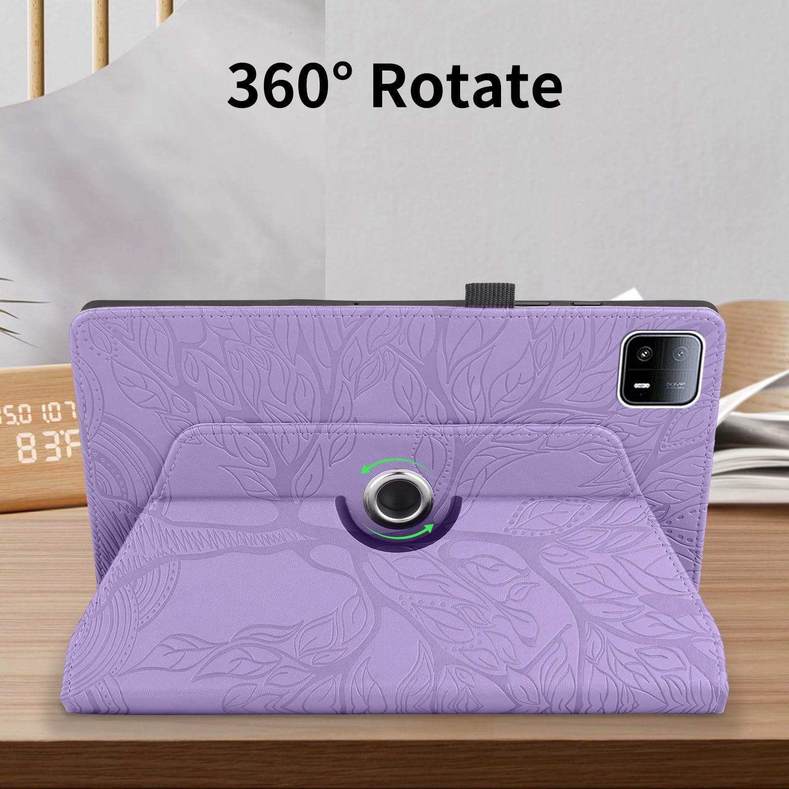 Custodia protettiva per tablet PC compatibile con Xiaomi Pad 6 Max 14 pollici 2023 custodia per tablet girevole a 360 gradi custodia pieghevole per tablet albero della vita guscio goffrato (colore: