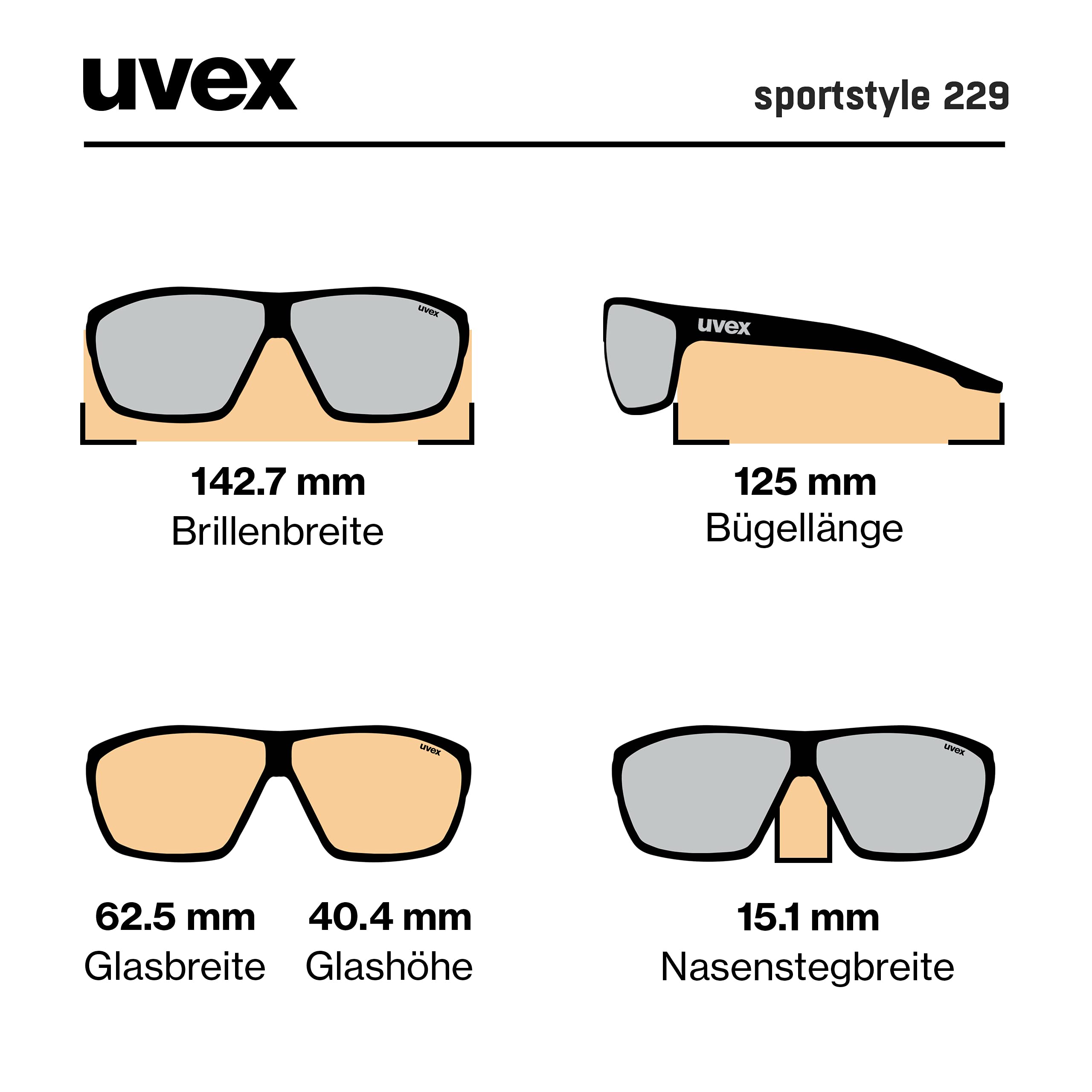 Uvex Unisex Uvex Sportstyle 229 Sportbrille (1er Pack)
