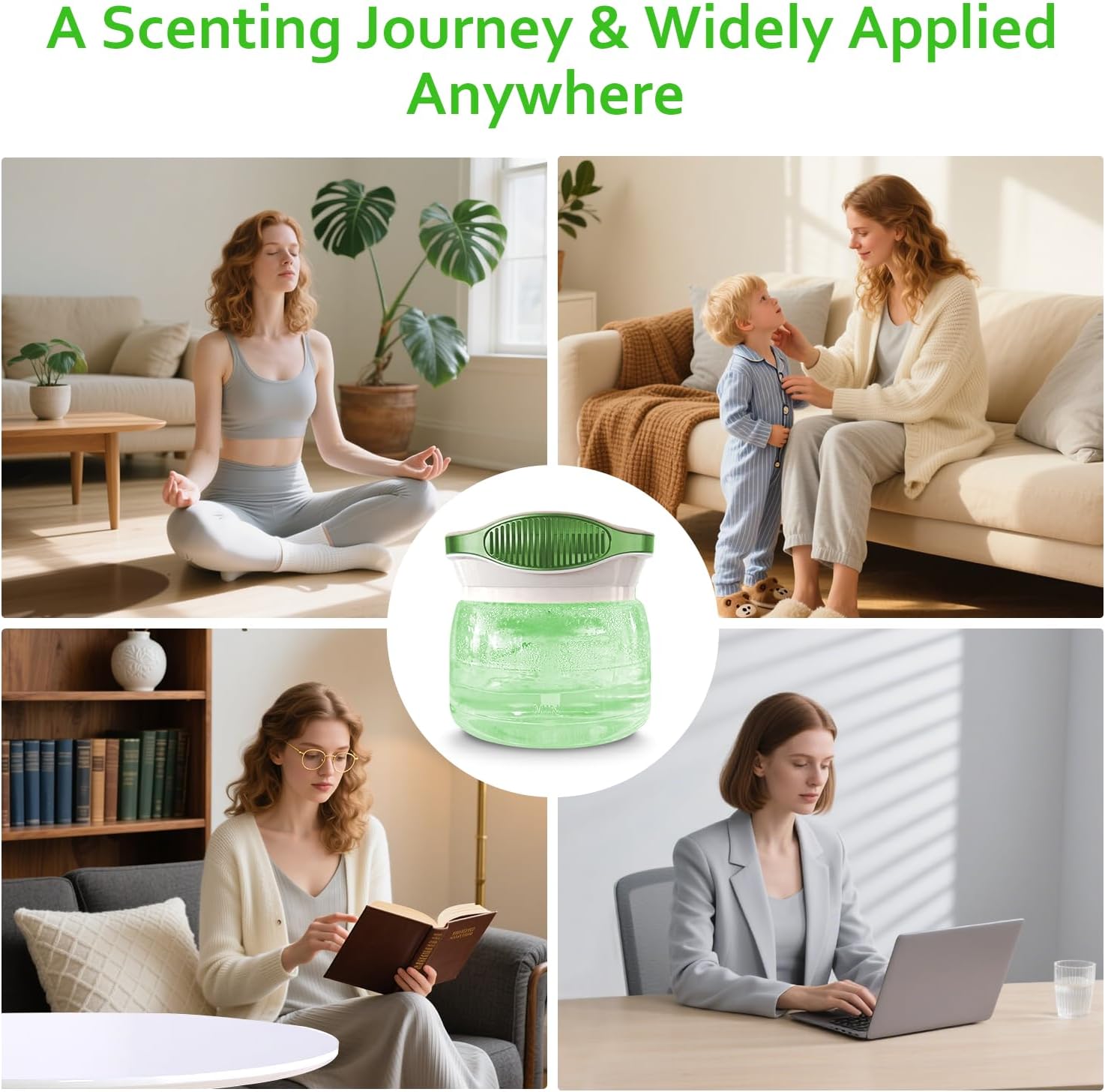 Water Air Purifiers for Home, Air Washer Aroma Diffuser, Air Filter Washer Humidifier, Essential Oils Aroma Fresher With LED Night light for Office, Bedroom，Small Air Cleaner For Smoke and Pets