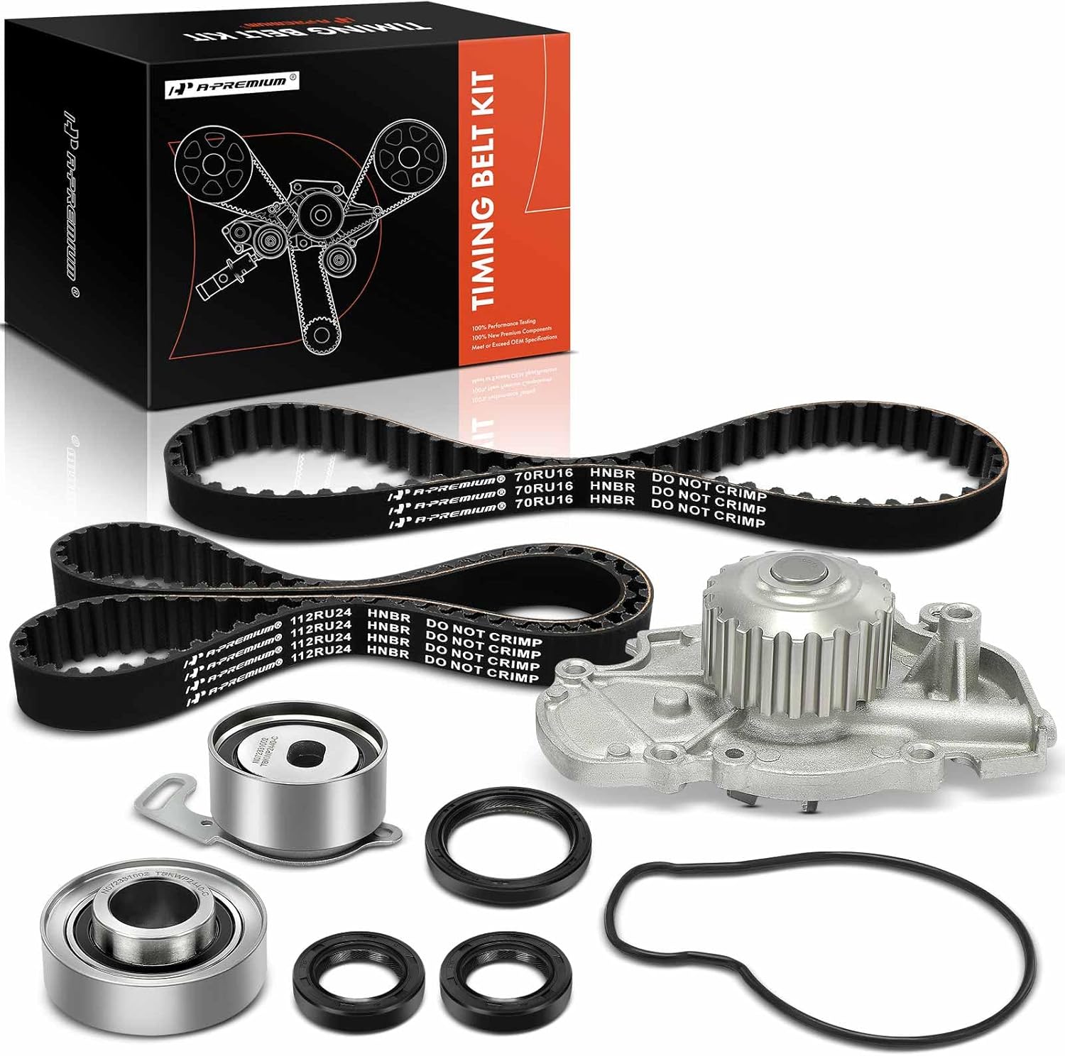 A-Premium Engine Timing Belt Kit with Water Pump Tensioner Compatible with Honda Accord 1994-2002, Odyssey 1998 & Acura CL 1997-1999 & Isuzu Oasis 1998-1999 L4 2.2L 2.3L SOHC