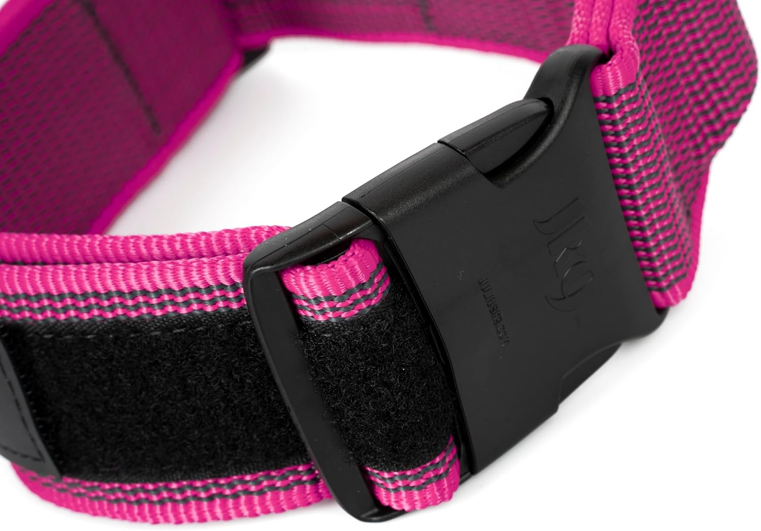 Julius-K9 Color & Gray Collar with Handle, Safety Lock and Interchangeable Patch, 1.5 in (17-23 in), Pink-Gray (100HA-K-PN-2015)