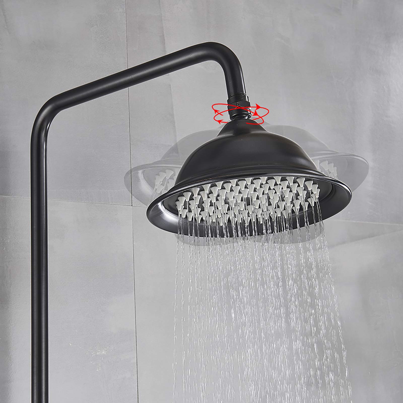 Czarny system prysznicowy z 20 cm deszczownicą głowicą prysznicową z wylewką i ręcznym zestawem kranów, regulowany uchwyt ścienny 3 funkcje do spa, nowoczesne ulepszenie łazienki