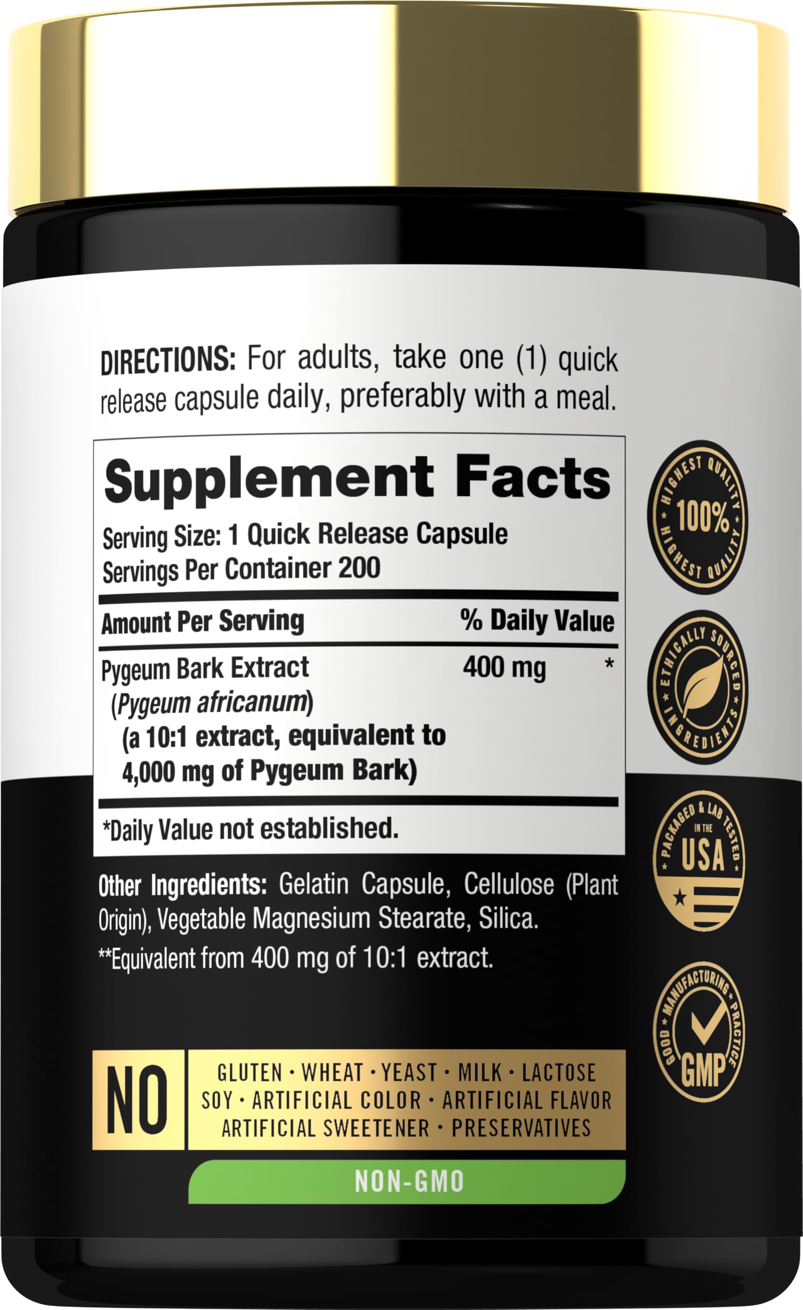 Carlyle Pygeum Africanum Bark | 200 Capsules | High Potency Extract — Amazon image 2