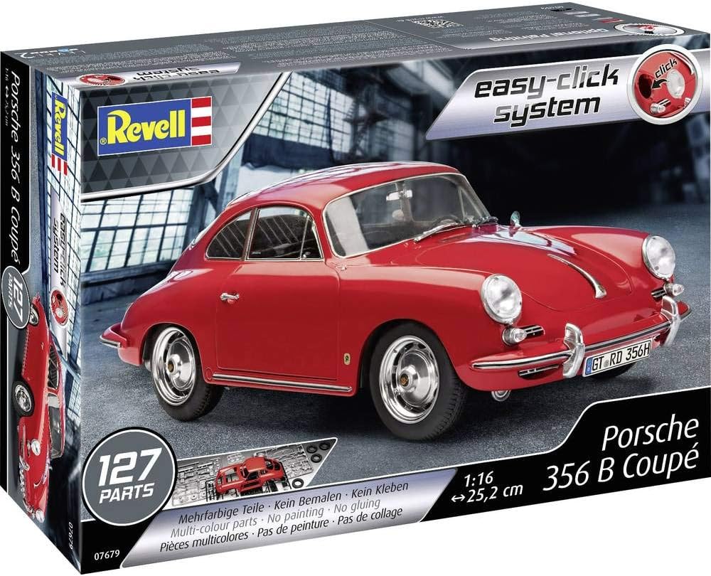 Easy-Click 07679 Porsche 356 B Coupé 1:16 Scale Unbuilt/Pre-coloured/Click-Together (Non-Glue) Plastic Model Kit