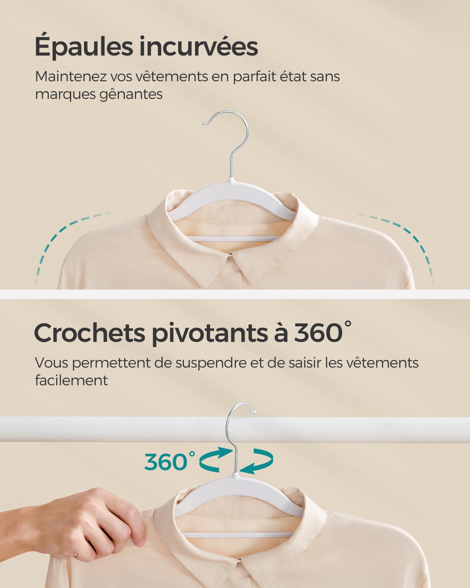Lot De 10 Cintres Antidérapants à Col Court Pour économiser De L'espace Vertical, Organiseurs De Garde-robe Pour Costumes, Vestes Et Vêtements