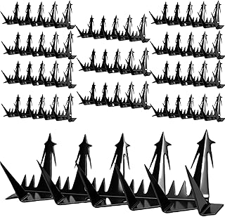 12 Pack Anti Climb Fence Spikes – Black Metal Wall Security Spikes Animal & Intruder Deterrent for Home, Yard & Garden Protection