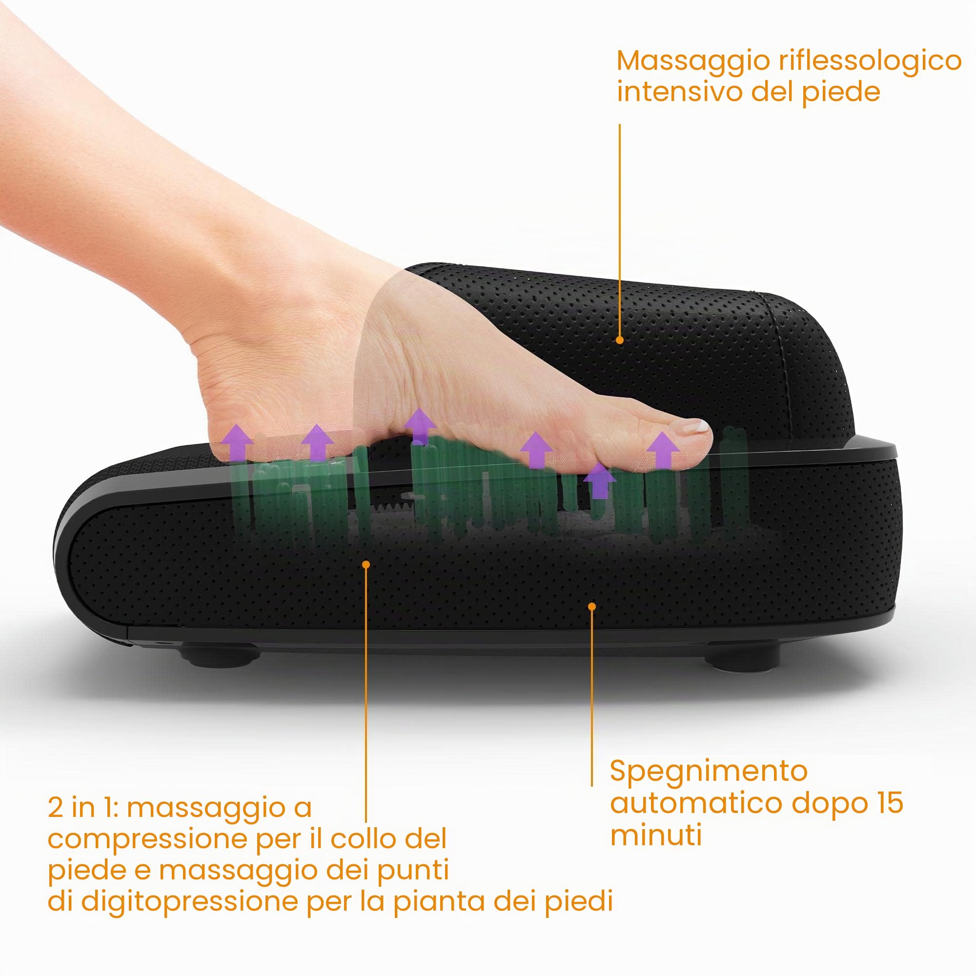 medisana FM 900 Premium massaggiatore per piedi con funzione di calore, 2 velocità, compressione 2in1 e massaggio a digitopressione per la parte posteriore dei piedi e le piante dei piedi