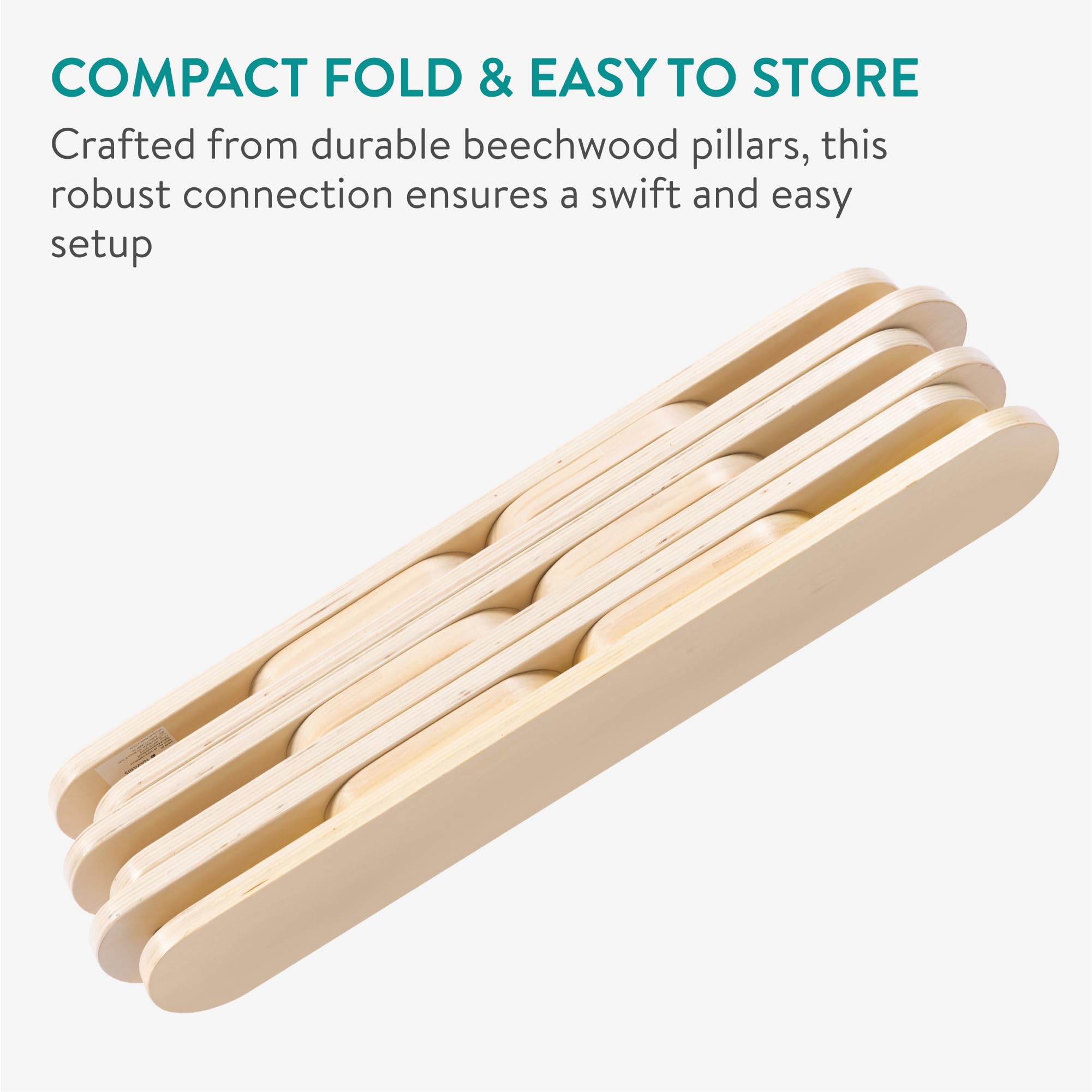 Navaris Poutre d'équilibre en Bois pour Enfants - Module motricité bébé avec 6 Planches Jouet d'équilibre intérieur extérieur - Parcours de motricité éducation Montessori