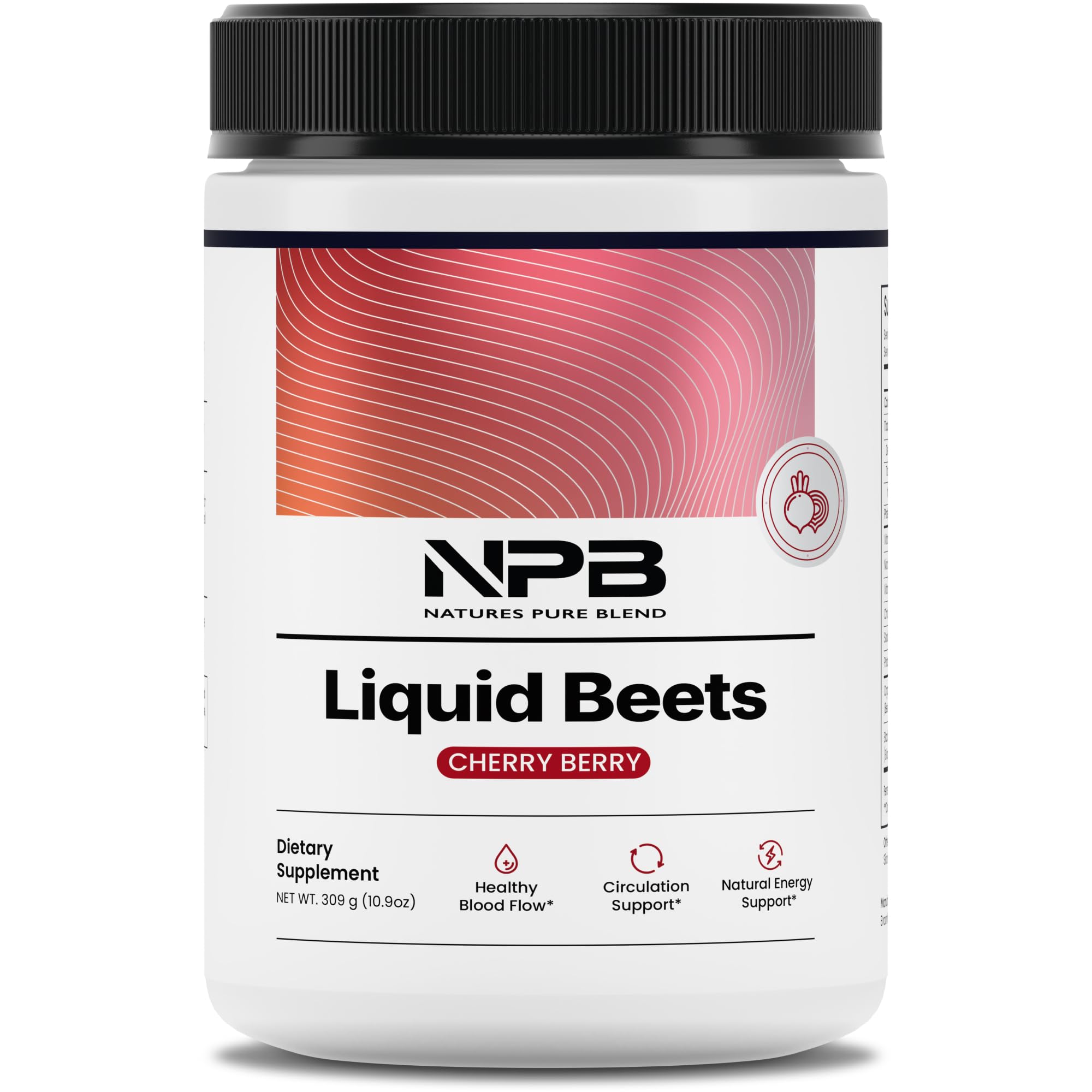 Nature's Pure Blend Organic Beet Root Powder – Nitric Oxide Booster L-Arginine – Liquid Beets for Blood Flow Circulation & Energy – Pre-Workout Endurance Support – 8,000 MG