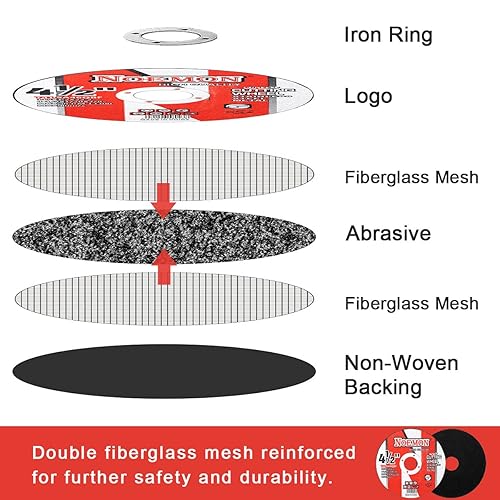Miniatura 5 de Paquete de 50 ruedas de corte de 4 12 para amoladora angular, rueda de corte de metal 4.5 muere amoladora cortada para metal