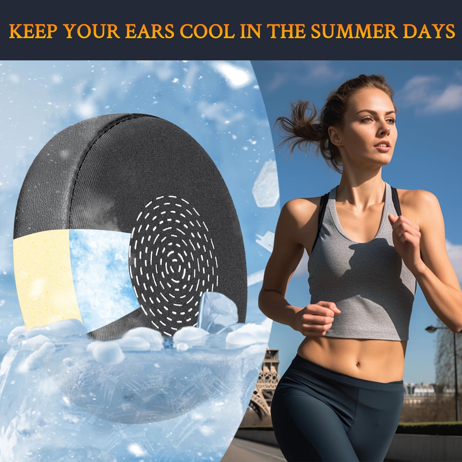 SOULWIT Cooling Gel Earpads Replacement for Jabra Evolve2 75 PC Wireless Headset (Do Not fit Evolve 75), Ear Pads Cushions with Ice Silk Fabric, Noise Isolation Foam - Black