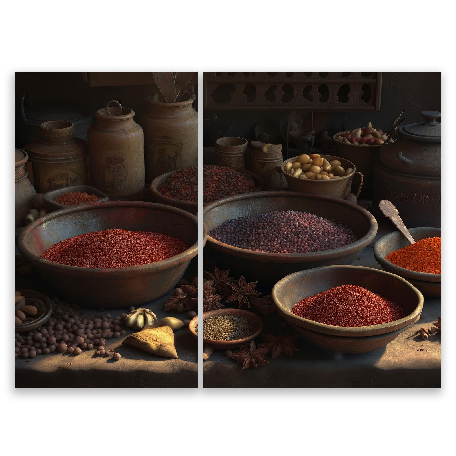 Osłona płyty grzewczej, szkło ceramiczne, szkło hartowane, do kuchenek elektrycznych, indukcyjnych, deska do krojenia 30x52 + 40x52 cm zestaw 2 szt. Miska na przyprawy brązowa (113778)