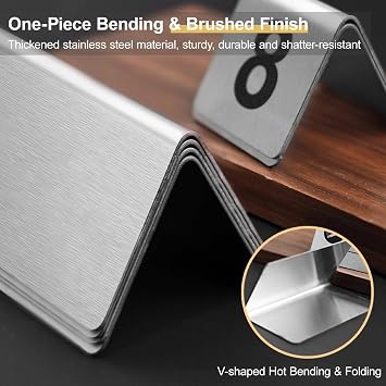 ROFBIHG Stackable Tent Style Table Numbers, 10 Pcs Metal Table Numbers, Table Numbers 1-10 Double Side Numbered Table Tents, Table Signs Plate for Restaurants Cafes Clubs(31-40)