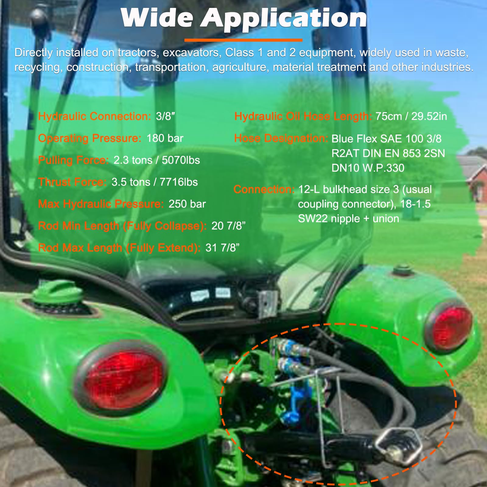 Amazon.com: SPH320033 Hydraulic Top Link Cat. 1-1 with Locking  