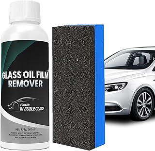 Car Glass Oil Film Remover, Car Oil Film Cleaner - Windshield Cleaner Liquid for Effective Water Stains Removal, Premium Car Glass Cleaner for Clear Vision and Safety