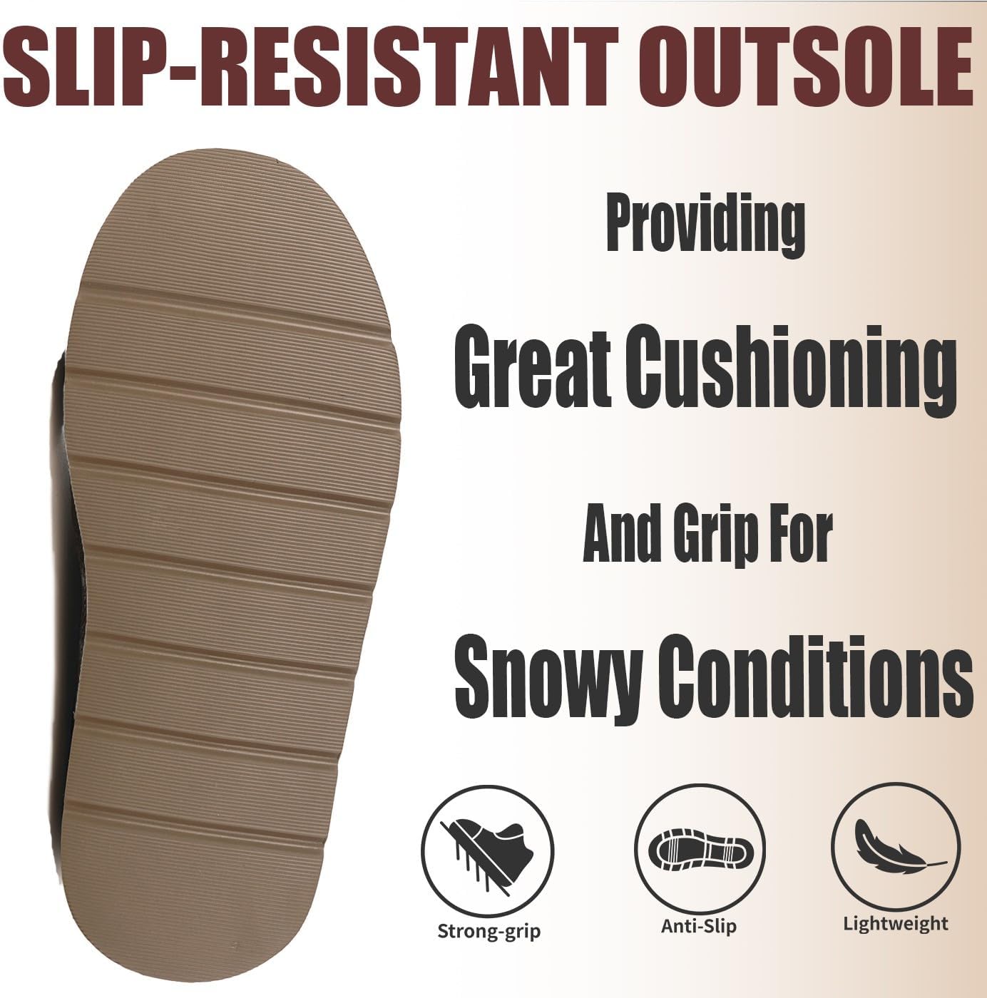 Hsyooes Womens Snow Boots Genuine Suede Leather Mini Boots Anti-Slip Outdoor Winter Ankle Booties Water Resistant Warm Faux Fur Lining