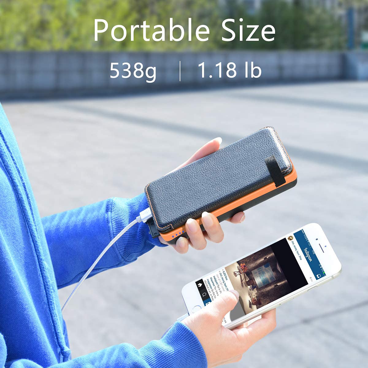 Zonne-energie Powerbank SP26W - 20000mAh Draagbare Oplader voor Buiten - Zonnepaneel